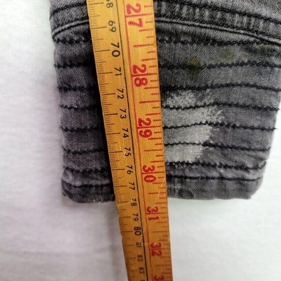 Vintage1 Black Distressed Skinny Jeans Zipper Ankle Stitch Detailing Size 25 - Picture 15 of 15